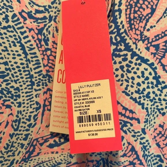 LILLY PULITZER UPF 50+ LUXLETIC Court Tennis DRESS XS ruffle blue pink - Picture 2 of 2